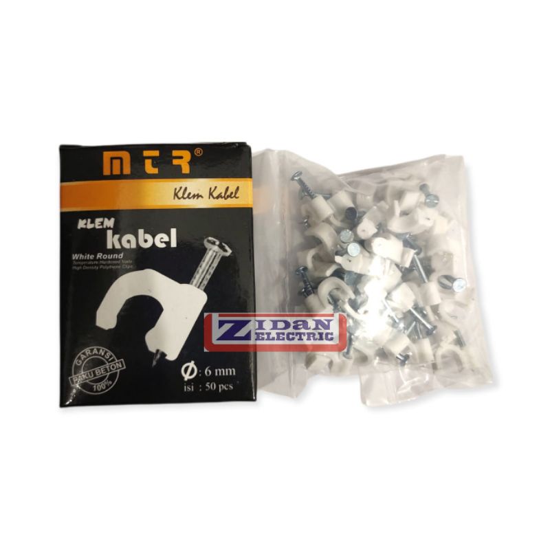 Klem Kabel Paku Beton No 6 / Cable Clip Ukuran 6mm