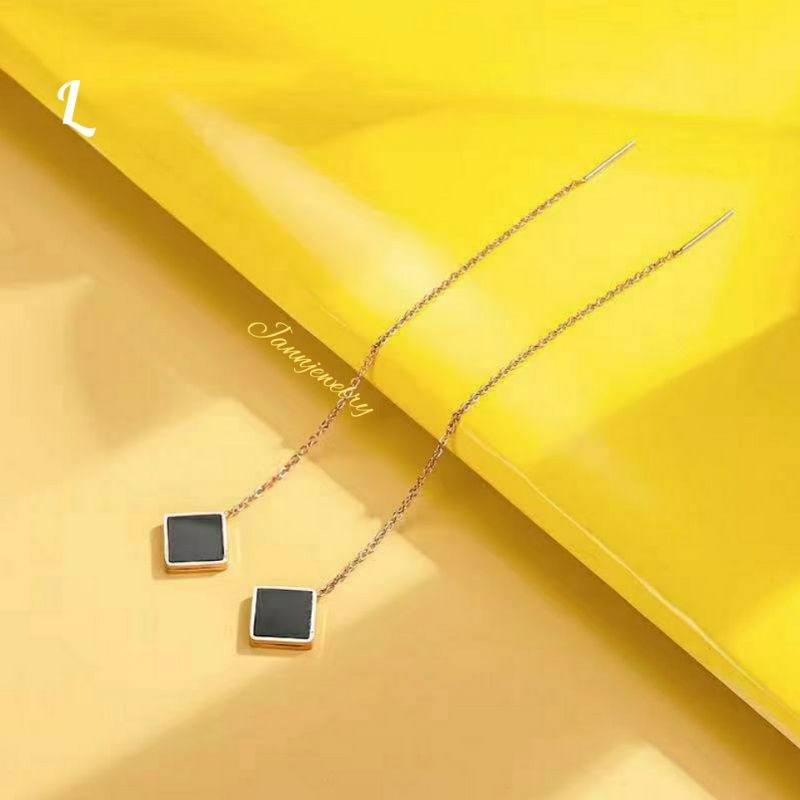 jannjewelry - Anting Panjang Titanium Fashion Anti Karat dan Alergi AP☆1