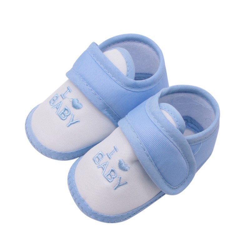 Sepatu Bayi  - Baby Prewalker Shoes Socks Anti Slip Kaos Kaki Anak Bayi - Sepatu Bayi IMPORT Newborn Bahan Kain Lembut sampai Usia 1  Tahun Bahan Lembut - Sepatu Prewalker Baby I Love Baby - SALE