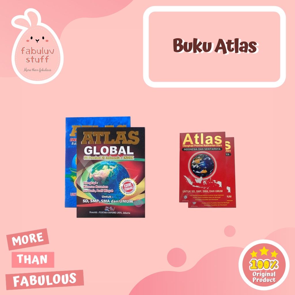 ATK ~ Buku ATLAS Geografi Indonesia dan Dunia / Tebal dan Tipis