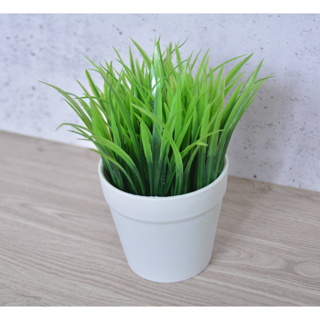 RUMPUT PLASTIK ARTIFICIAL TANAMAN ARTIFICIAL BUNGA PLASTIK SET POT