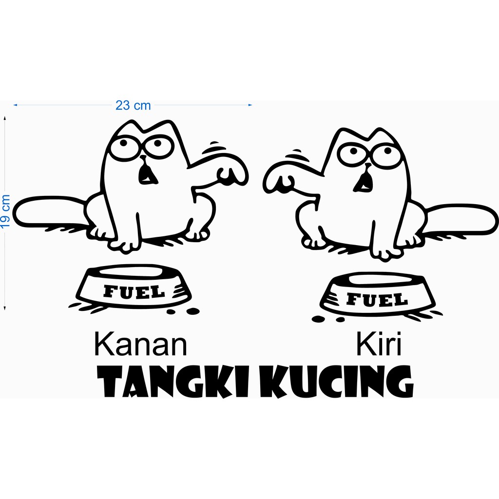 STICKER STIKER  TANGKI MOBIL LUCU UNIK KUCING