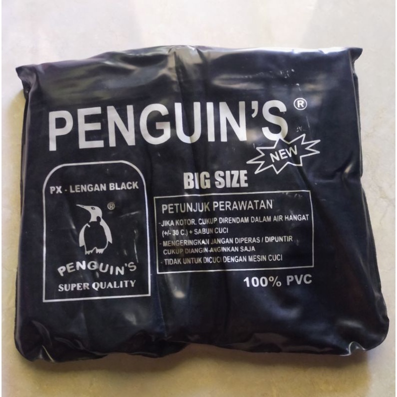 Jas Hujan Ponco Lengan JUMBO BIG SIZE Penguin P 535 Hippo Dewasa Pria Wanita / Penguins Raincoat Poncho Mantel Hujan Pinguin Kelelawar Cewek Cowok Remaja Batman Phonco Tebal Kuat Berkualitas Terbaru Harga Grosir