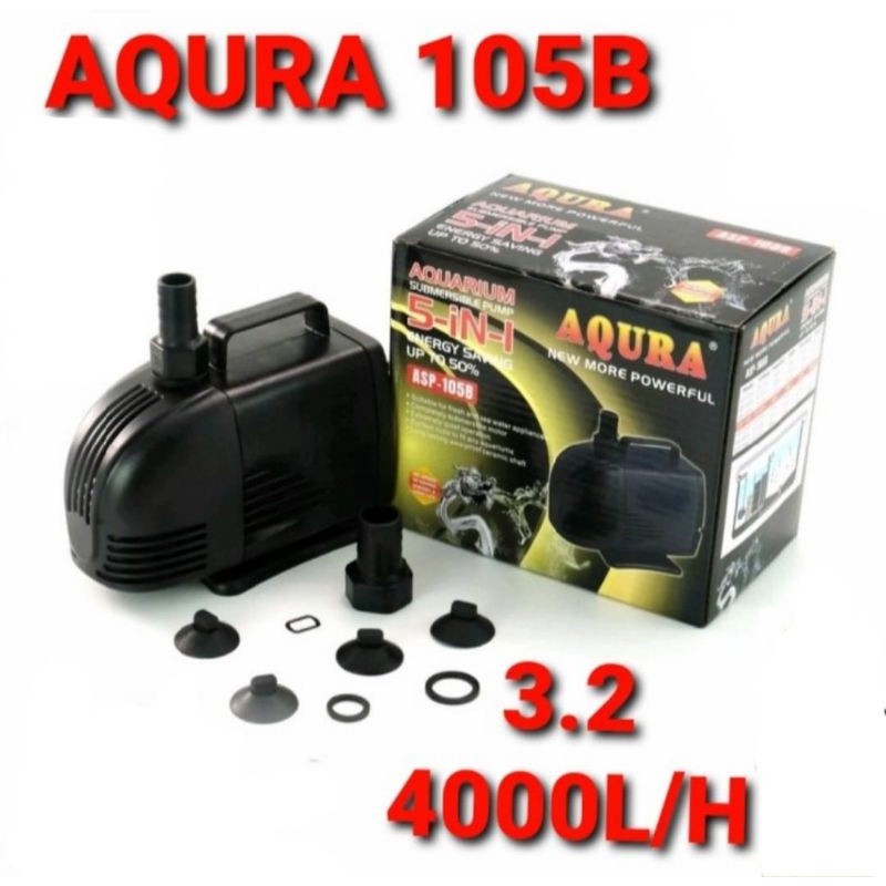 AQURA 105B pompa celup air aquarium kolam ikan aqura 105B