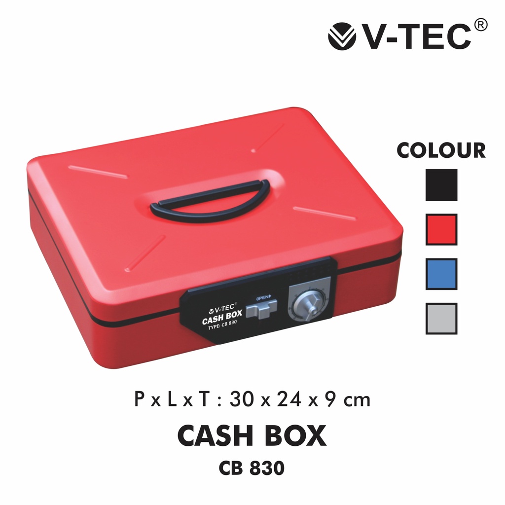 

V-TEC Cash Box / Kotak Simpan Uang CB-830 / Brankas Uang