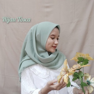 kerudung jilbab / hijab segi empat bahan katun paris polos premium warna hijau mint muda ukuran 110 