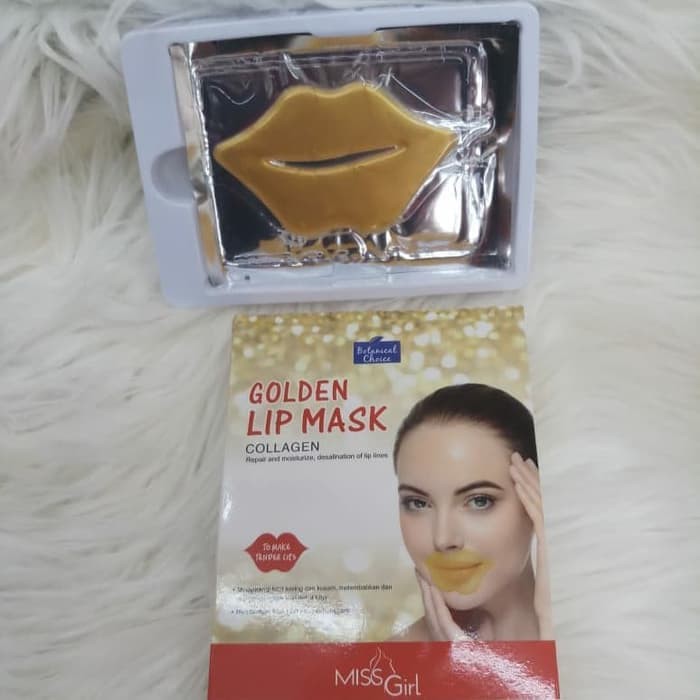 MASKER BIBIR GOLDEN LIP MASK COLLAGEN MISSGIRL / MISS GIRL ORI BPOM