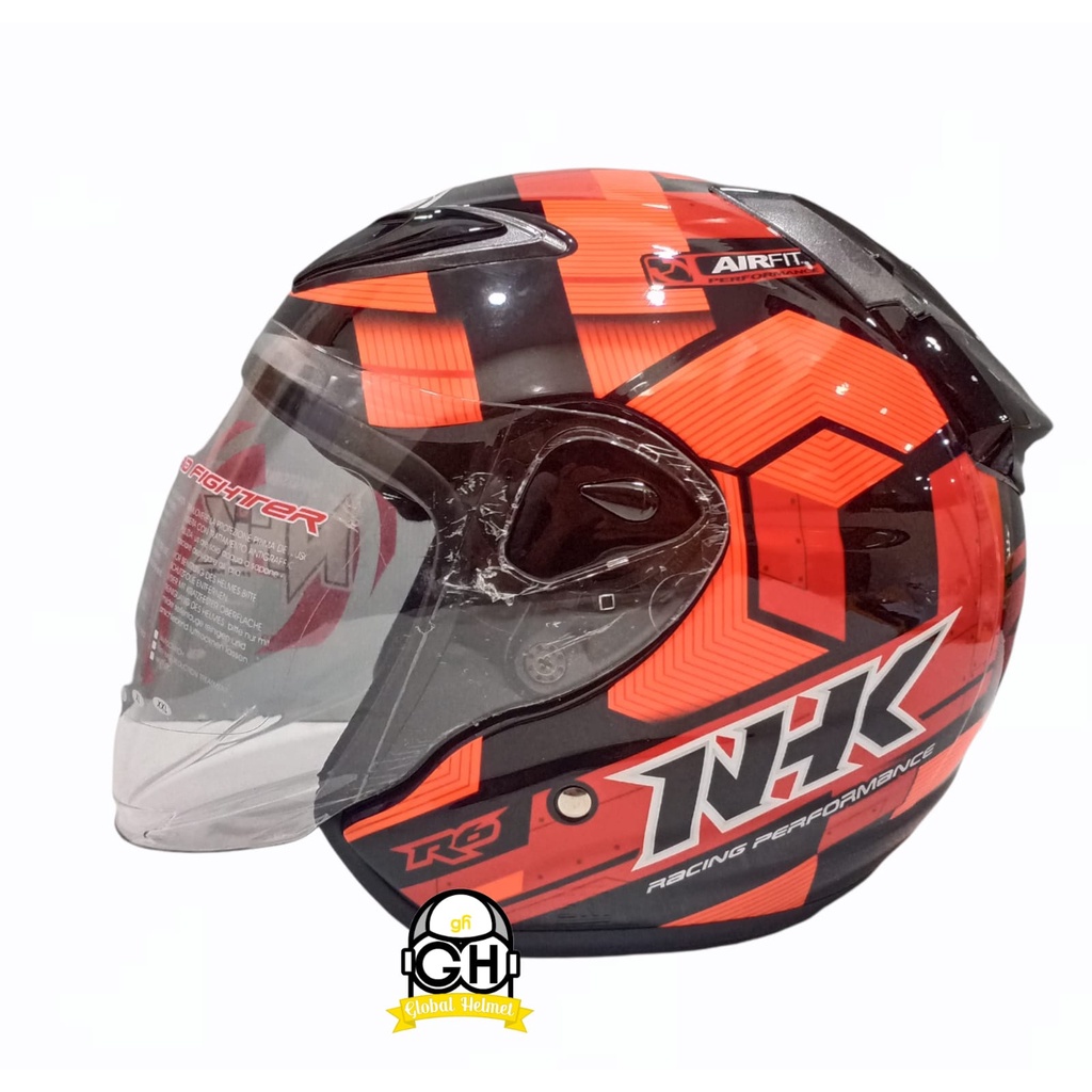 HELM NHK R6 CUBE BLACK RED NHK R-6 MOTIF CUBE BLACK RED