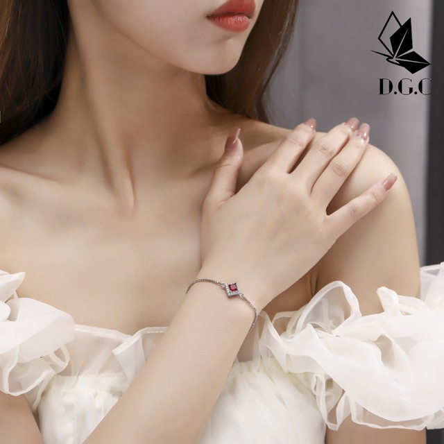 ✨D.G.C✨ Gelang Wanita Titaniun Perak Diamond Titanium Premium Lapis 18K Silver Anti Karat Berlian Korea Untuk D336