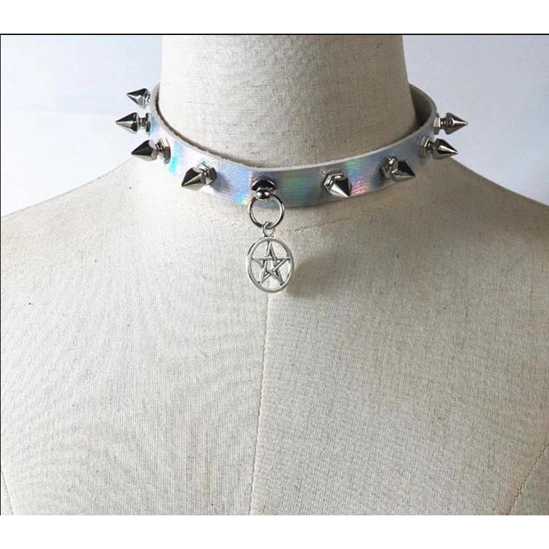 Kalung Choker Bahan Kulit Pu Warna-Warni Aksen Hati Gaya Punk Gothic Untuk Pria Dan Wanita