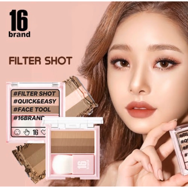NEW ORIGINAL 16BRAND 16 FILTER SHOT (SHADING ALMOND/ CONTOUR PEACH)