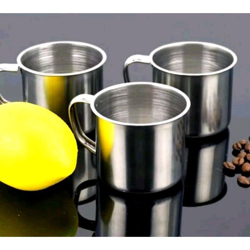 mug stainless steel 8cm - cangkir mug 8cm