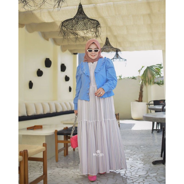 Kahfi Set By Balqis Matt Blazer katun crinkle Inner Rayon premium