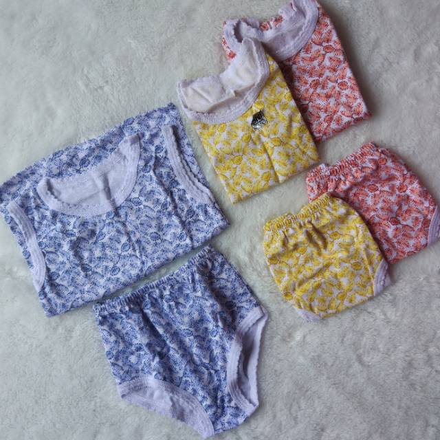 setelan kutung dan celana segitiga summer shinrin renda cuit babywear