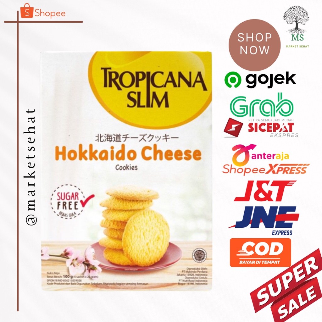 

Tropicana Slim Hokkaido Cheese Cookies (5 Sch) - Snack Bebas Gula, 100 Kalori - snack diabetes - camilan diabetes - camilan sehat