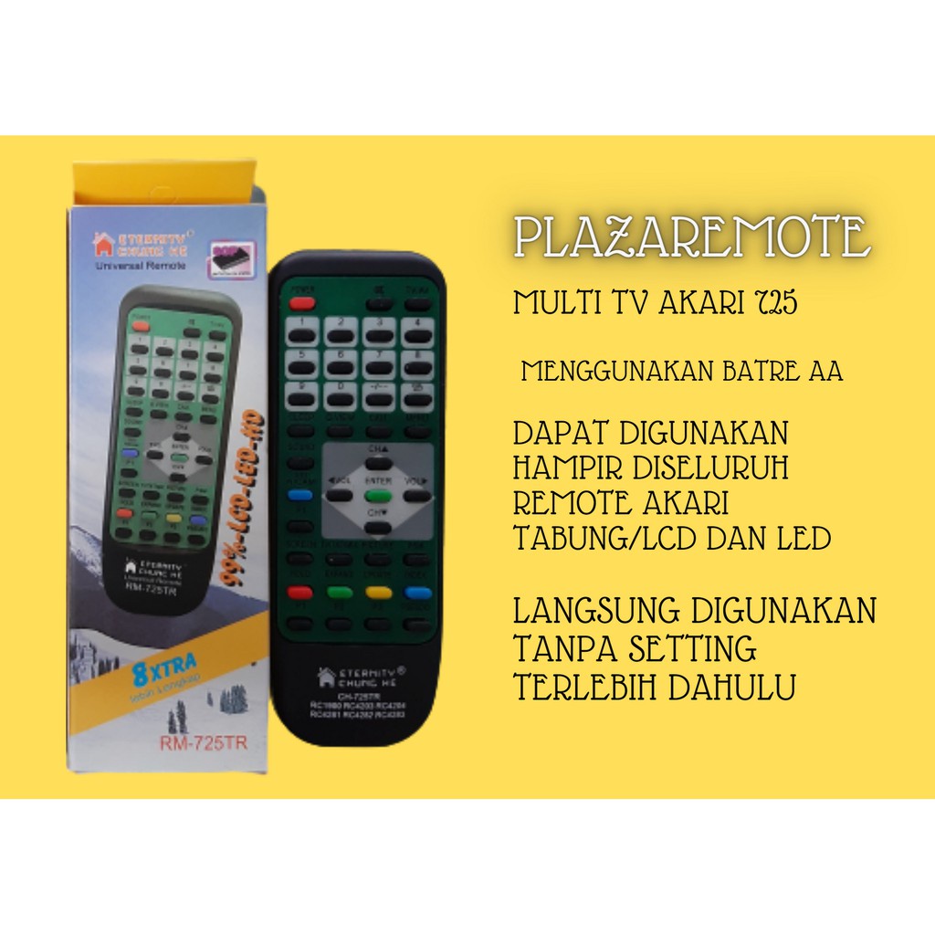 REMOTE TV AKARI TV MULTIFUNGSI LANGSUNG PAKAI TANPA SETTING