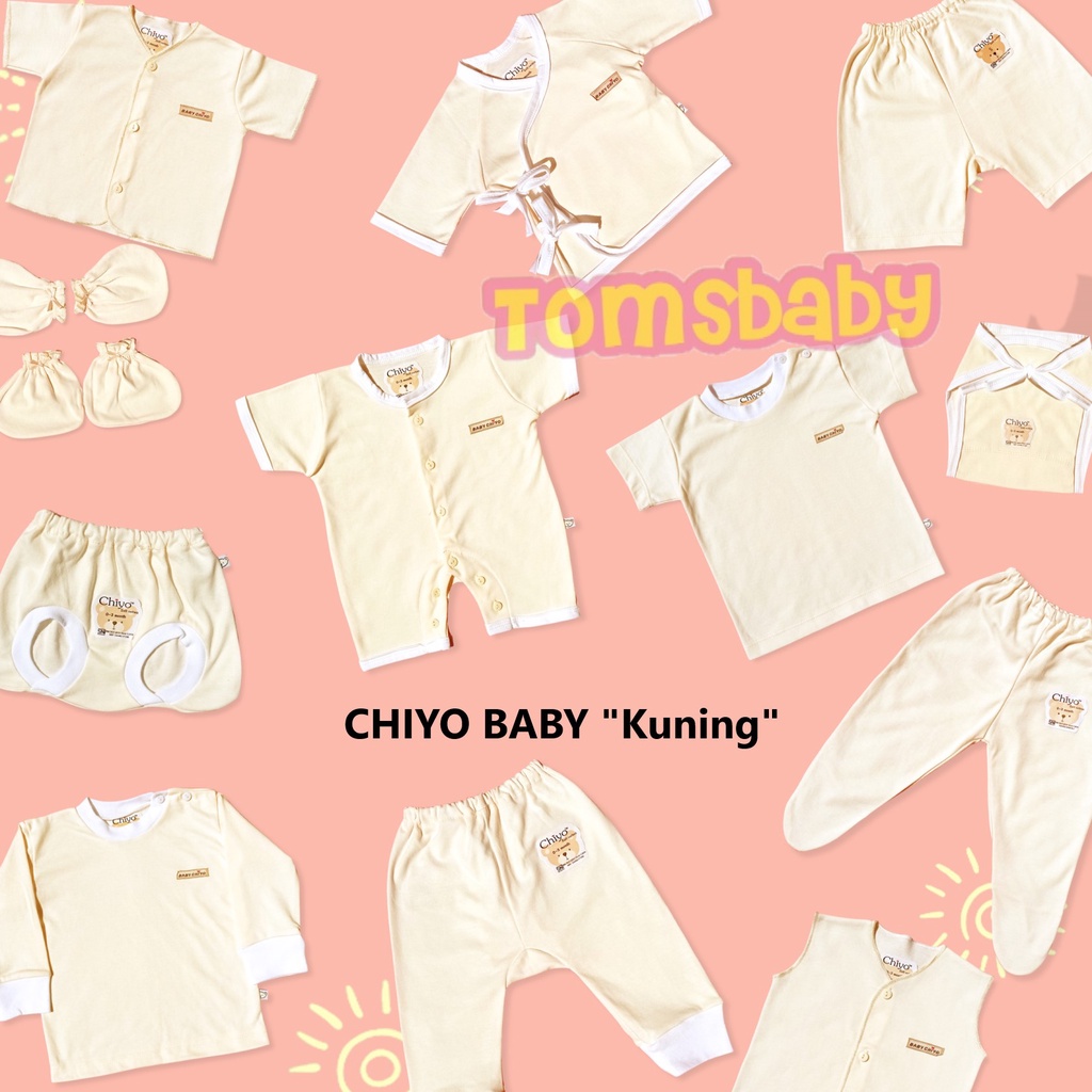 [KUNING] CHIYO BABY 1pcs Baju Kimono Celana Jumper Romper STK Topi Popok Tali Bayi Baru Lahir