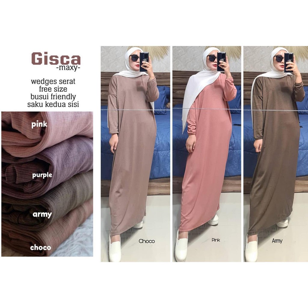 Gisca Maxy Busui / Maxy Dress Wanita / Baju Wanita Korean outfit / Fashion Dress  Wanita / Gamis Ter