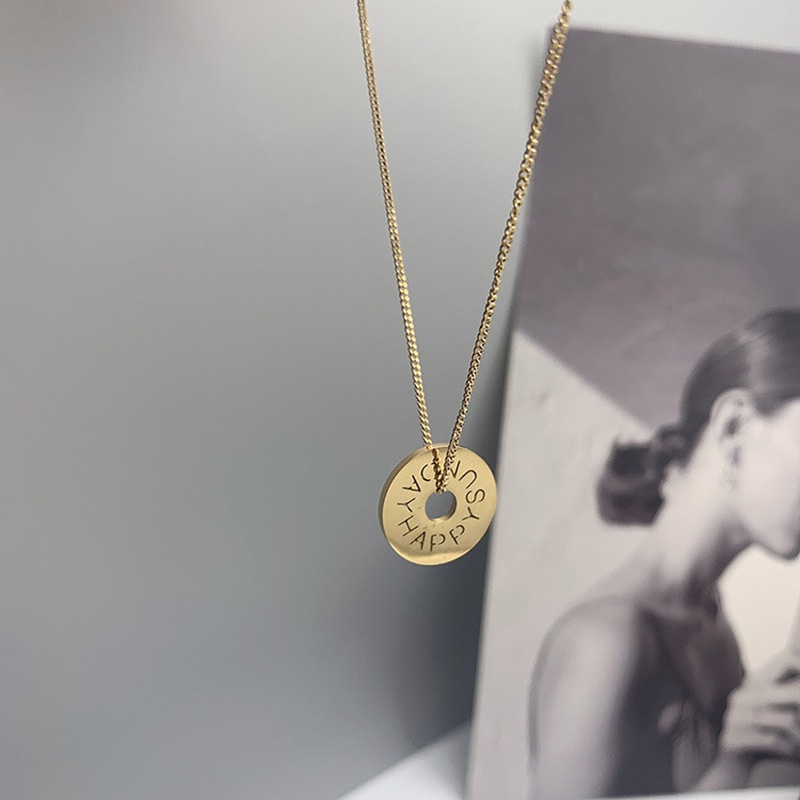 14K emas hollow huruf stainless steel kalung untuk wanita 2021 Eropa dan Amerika Baru In style titan