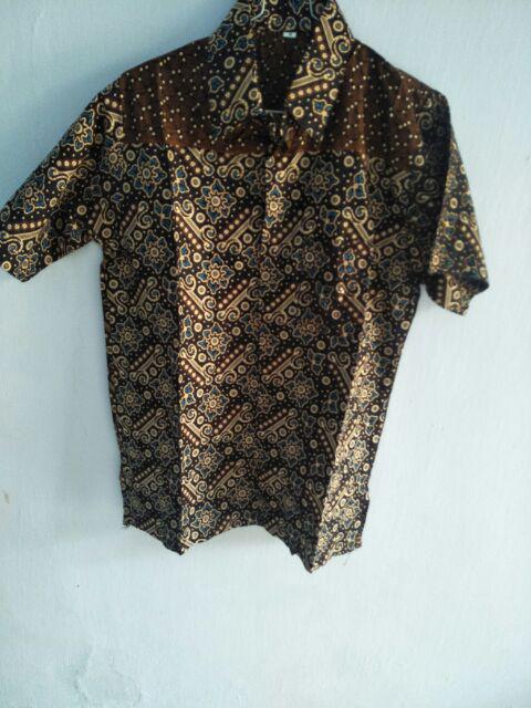 Kemeja Batik Lengan Pendek 021 Risna Batik Hrb026 Hem Batik Murah Seno Sogan Bakung Padi Manggar
