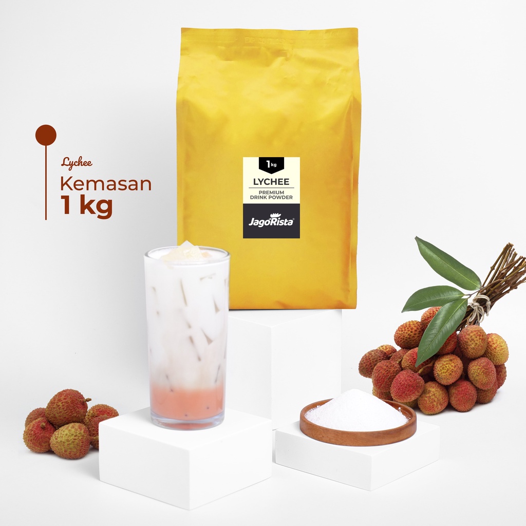 

Jagorista - 1 KG Premium GOLD Lychee / Leci ( Bubuk Minuman / drink Powder ) jr