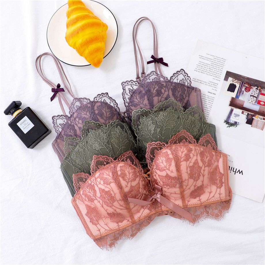 ✅𝐅𝐎𝐈𝐒𝐒® Bra Push Up Wanita BH Sweety Pakain Dalam Renda Pita Motif Daun 1184