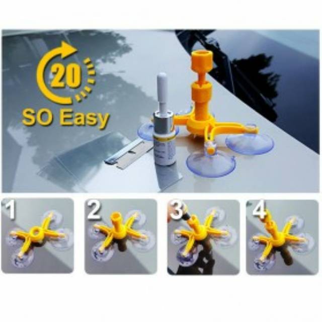 Sikeo DIY Alat Reparasi Kaca Mobil Retak Windshield Repair Kit- wrk15004B - Orange Grab Medan