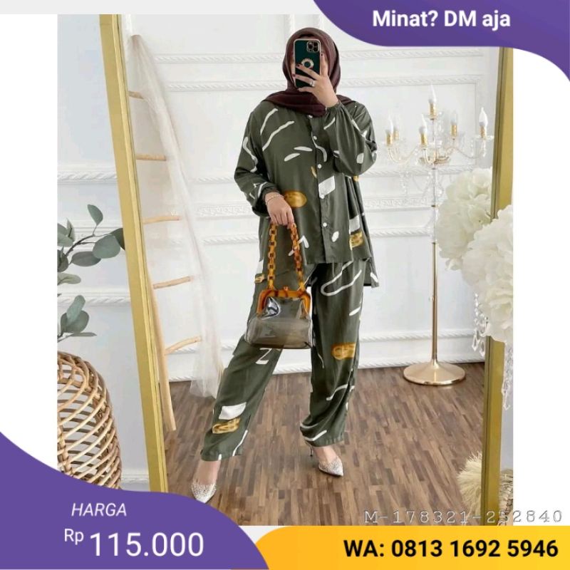 SET WANITA ONE SET JUMBO RAYON VZIK-036MOTIF: FELLO DUSTY, ROSSI, ALENA, ORCHID, CELINE, SUNFLOWER, 