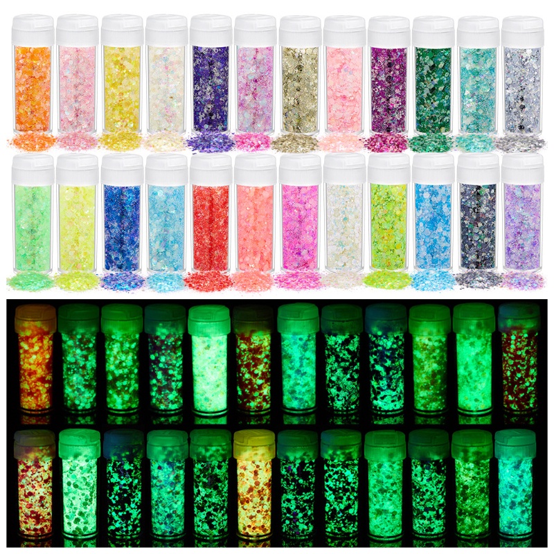 Siy Bubuk Glitter Sequin Epoxy Resin 12 / 18 / 24 Warna Dekorasi Nail Art / Perhiasan Diy