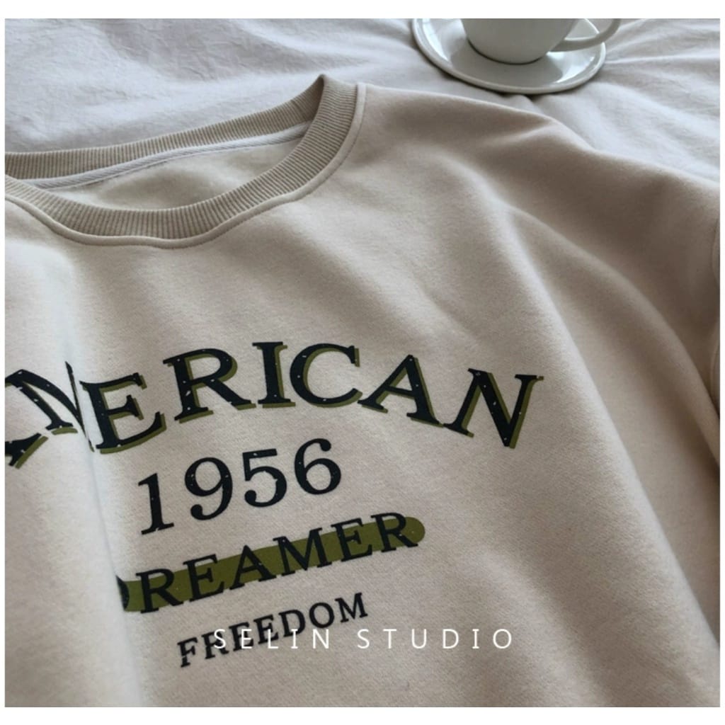 Sweater crop wanita - 1956 AMERICAN DREAMER FREEDOM CROOPE SWEATER - crewneck