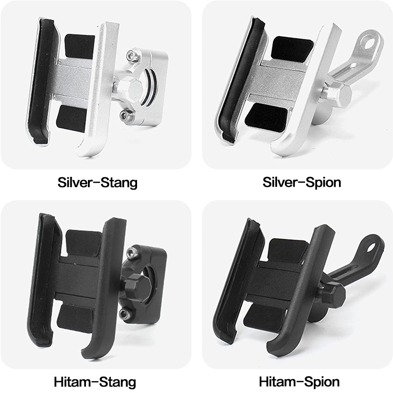 Holder HP Motor Spion Bahan Besi Full Metal Aluminium Sepeda Body Motorcycle Holder