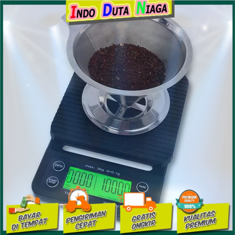 Taffware Digipounds Timbangan Dapur 3kg 0.1g dengan Timer - NS-CF1