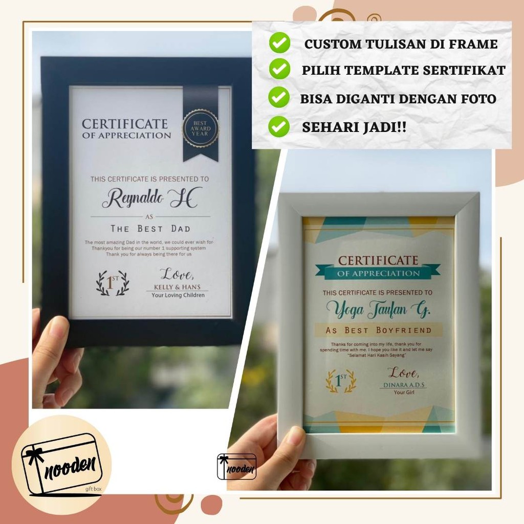 [SEHARI JADI] FRAME CERTIFICATE SERTIFIKAT BEST BOYFRIEND WISUDA KAYU FOTO 5R CUSTOM GIRLFRIEND MENTOR MOM DAD | Kayu Bingkai Unik | Hadiah Graduation Sidang Lulus Sekolah Perpisahan | Kado Pacar Wisuda Ultah Anniversary-6