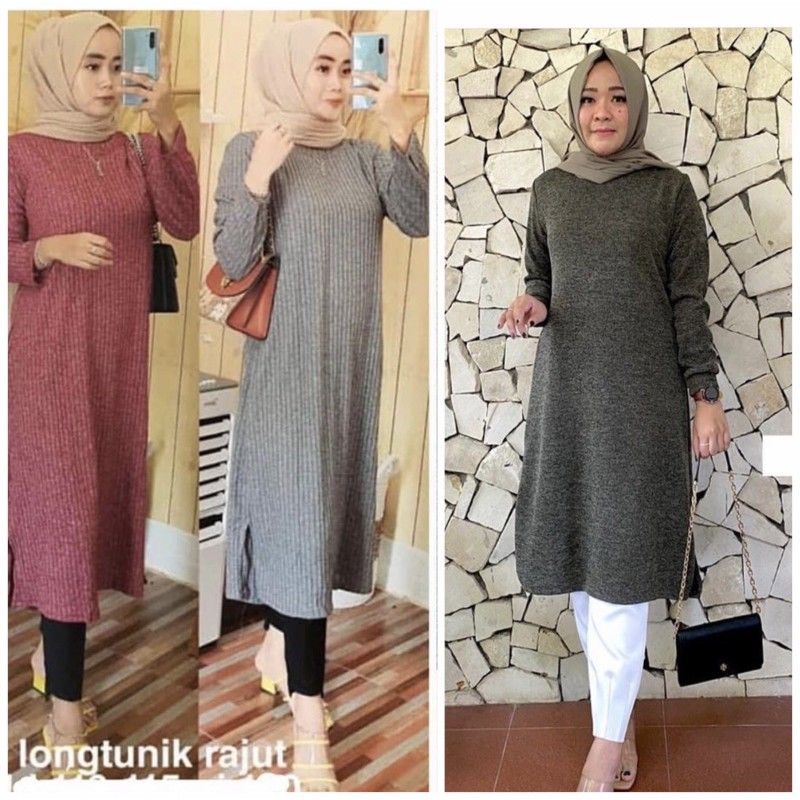 SN - Tunik Cozy Rajut Twotone Tebal