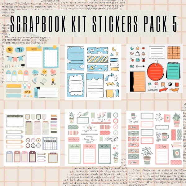 

[PART 5] scrapbook kit stickers | jurnal kit stickers | stickers aesthetic | jurnal