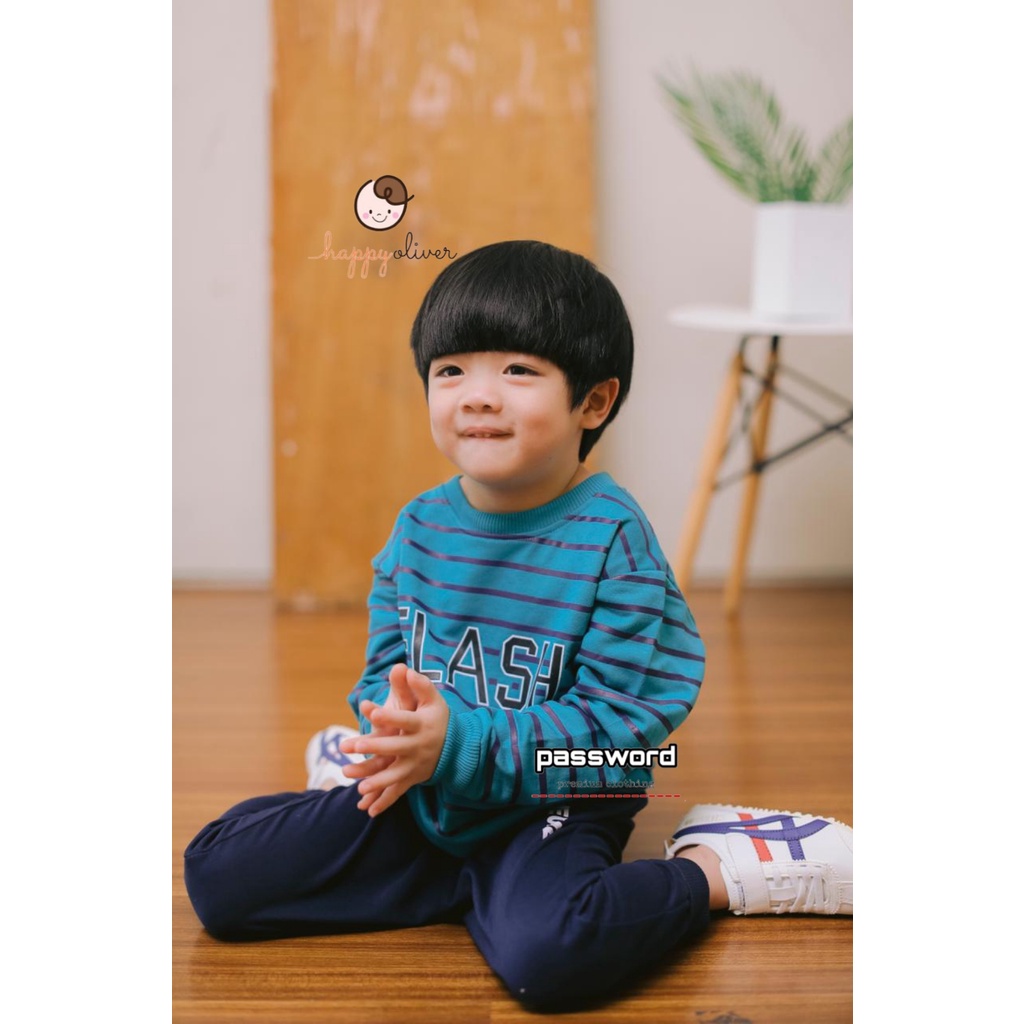 HappyOliver PASSWORD SALUR FLASH Setelan Sweater 1 -10 Tahun Baju Anak BerKualitas