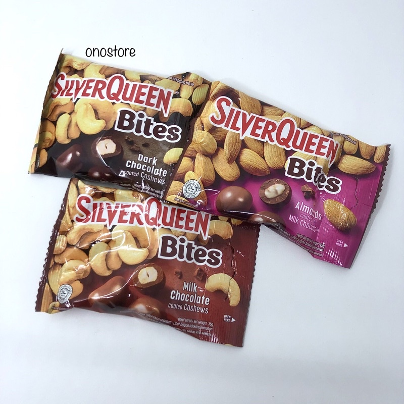 

Silverqueen Bites Almond Cashew Dark Chocolate 30 Gram
