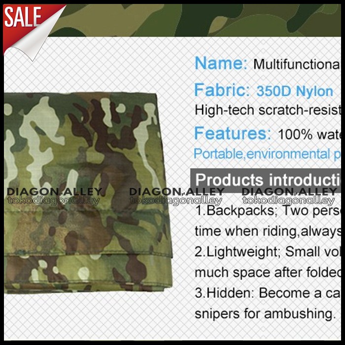 Jas Hujan Army Doreng Motif Tentara Kamuflase Camouflage Ponco