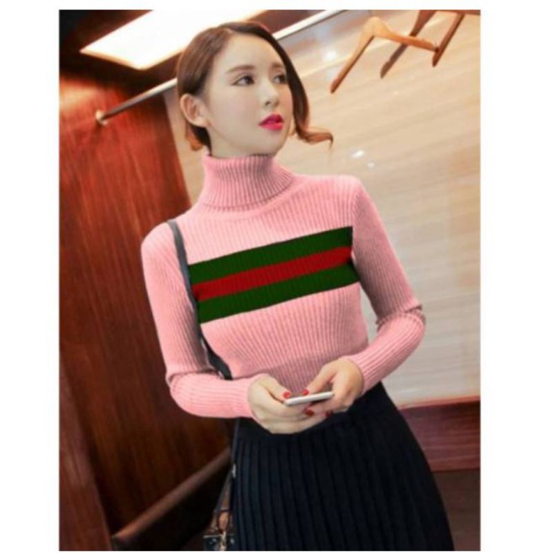 Sweater Turtleneck Gucci Rajut wanita