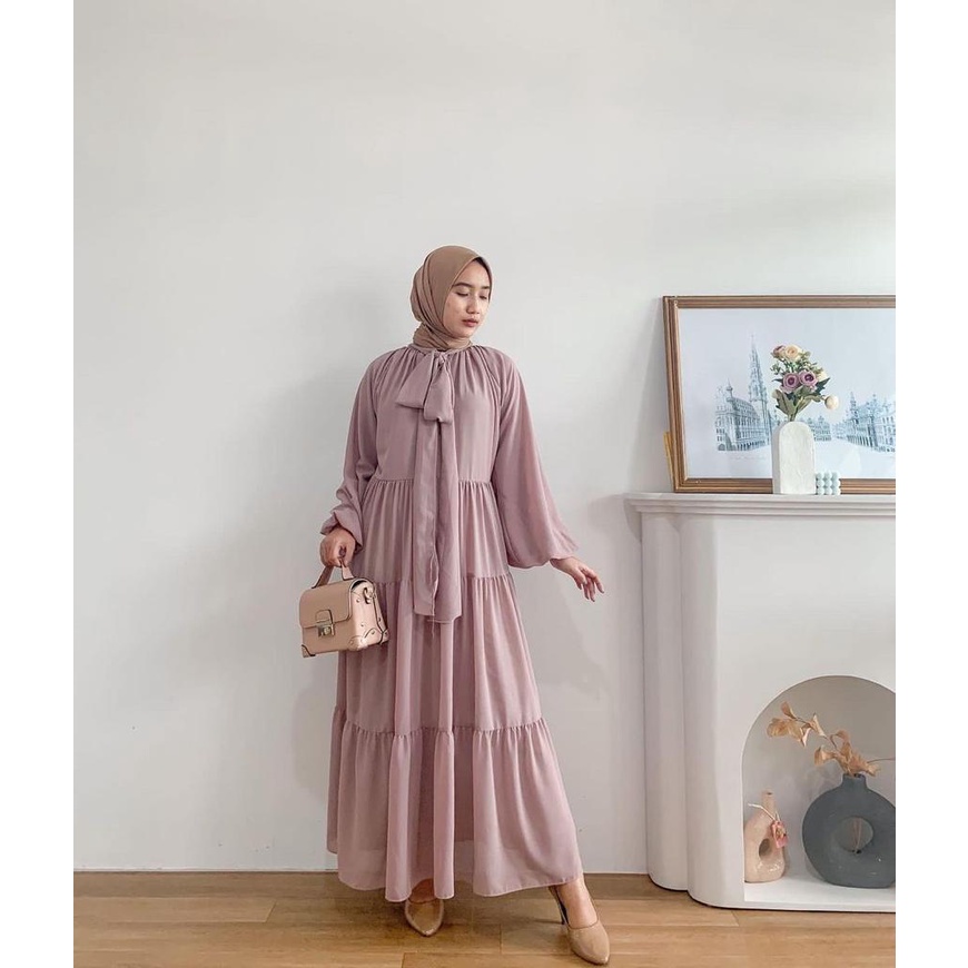 1KG MUAT 3PCS | GANI DRESS RUFFLE SUPER FLOWY AIRFLOW CRINKLE OOTD HARI RAYA FASHION GROSIR WANITA TERMURAH