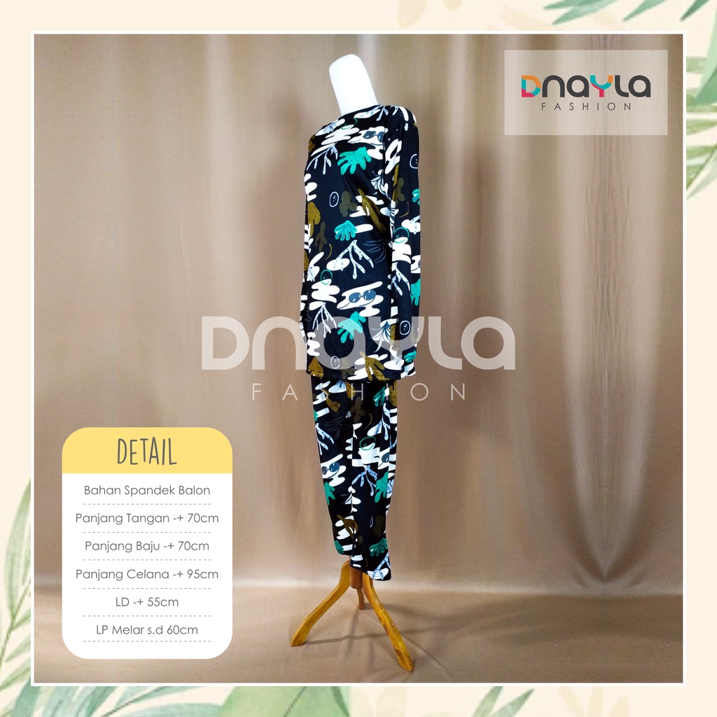 Daily Set Baju Tidur Piyama One Set Setelan Baju Wanita Motif Kaktus