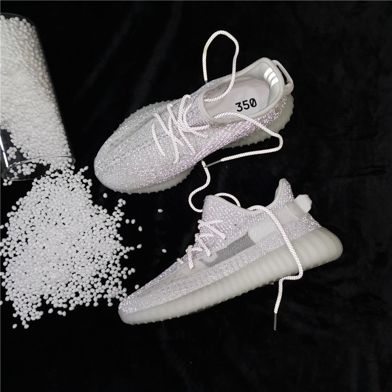 Putian Kelapa  Sepatu   Off Yeezy Waffle Kelapa 350v2 Hitam  Putih Langit Berbintang Lalat Woven Sep