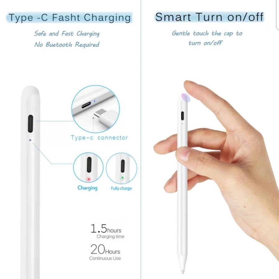 Stylus Pen Palm Rejection 9rd Gen Pro 11 / 12.9 / Air 3