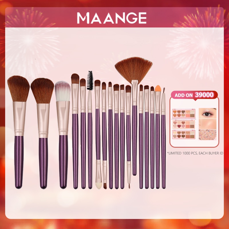 MAANGE 18Pcs Professional Makeup Brush Set for Eyeshadow High Quality Beauty Tools Makeup Accessories