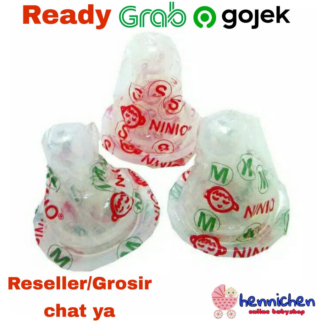 DOT SILICONE NINIO DOT BOTOL SUSU BAYI NINIO ECER ukuran S , M , L