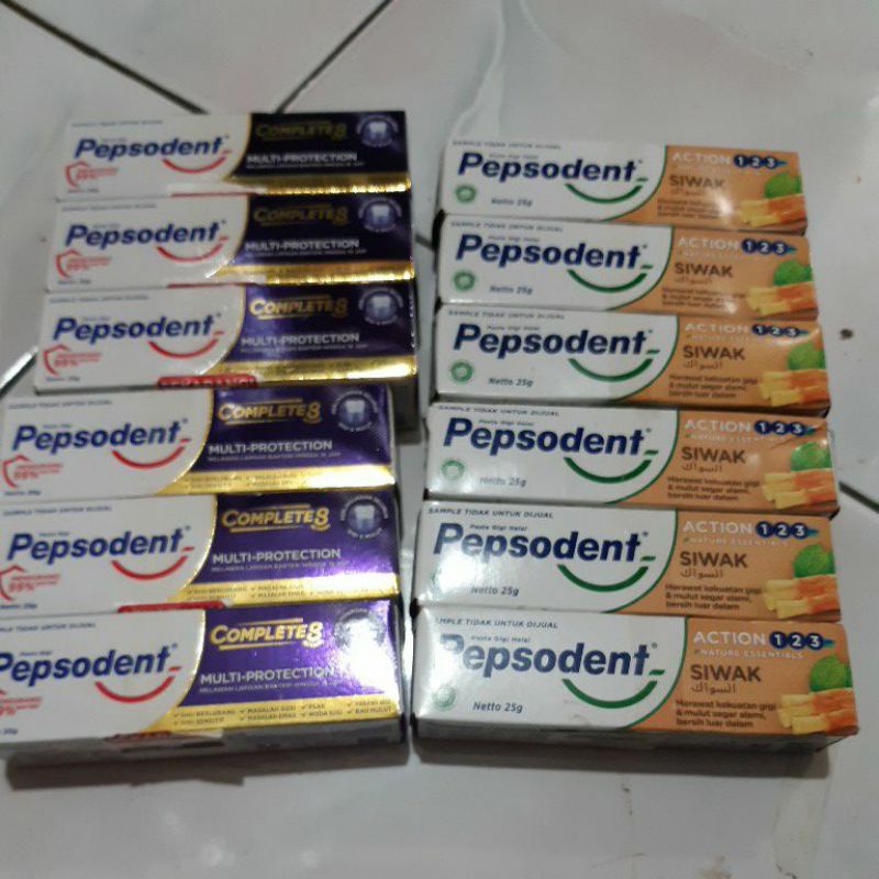 PROMO 5.000 dpt 3pcs pepsodent complete8 25gr dan pepsodent siwak 25gr