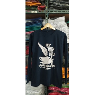 kaos distro kata kata santri/pakaian santri pria kopi dan ngaji