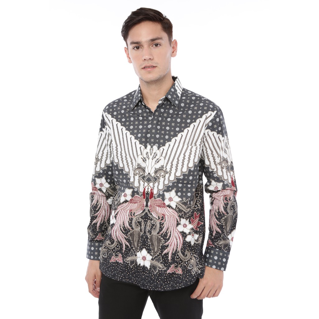 Kemeja Baju  Batik  Pria  Premium Lengan  Panjang  Couple Cowok 