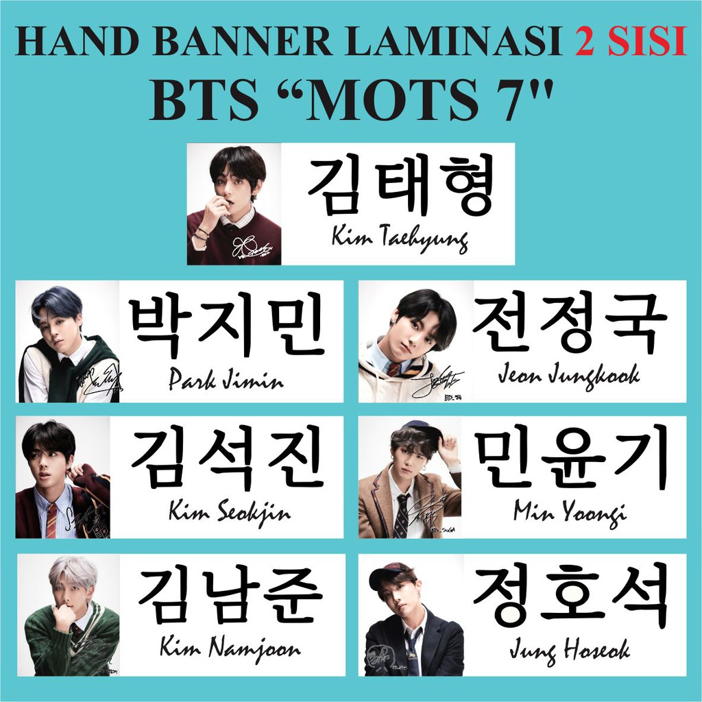 HAND BANNER LAMINASI 2 SISI BTS MOTS 7 VER 4 KPOP MURAH