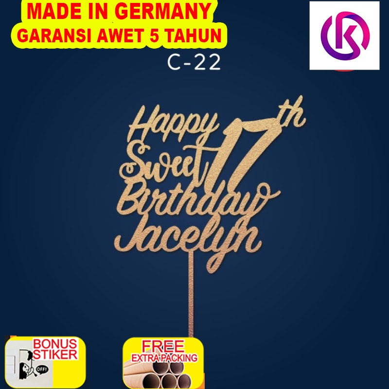 

Grosir C-22 / HAPPY BIRTHDAY TOPPER / BISA REQUEST TULISAN / CAKE TOPPER